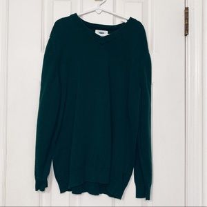 Old Navy • V-Neck Sweater Dark Green Boys Size Large 10-12